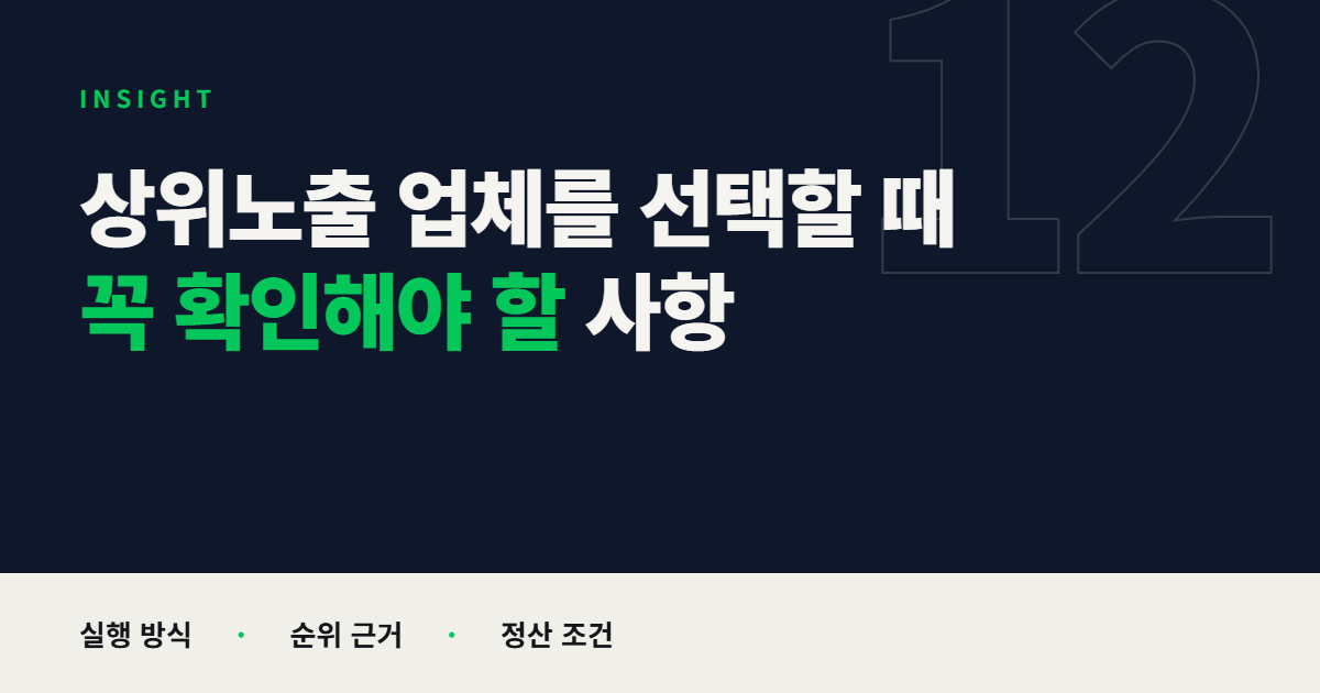 네이버 상위노출 업체 선택 시 확인할 사항